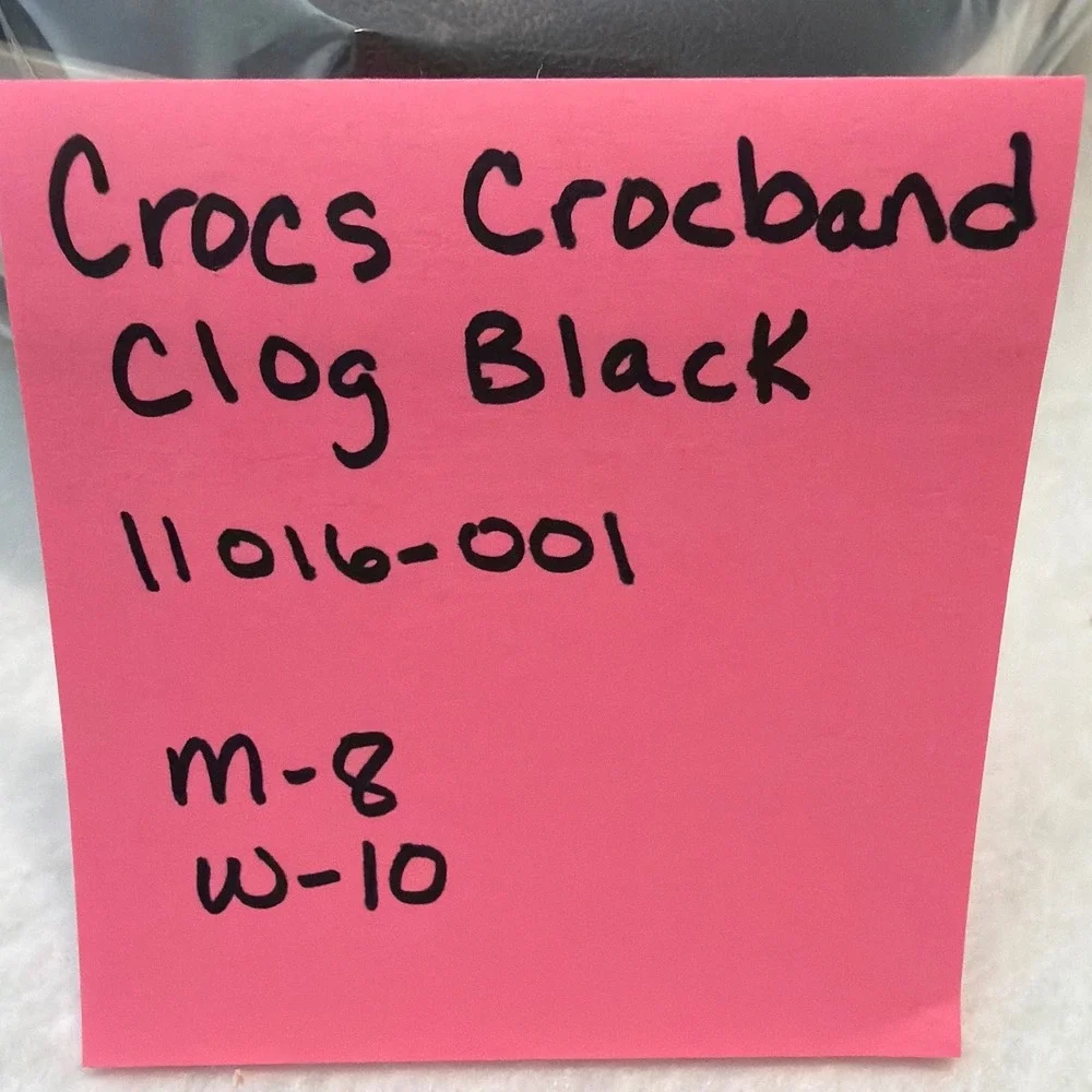 Crocs Crocband Clog Black White Platform Sandals Men 8 Women 10 11016-001